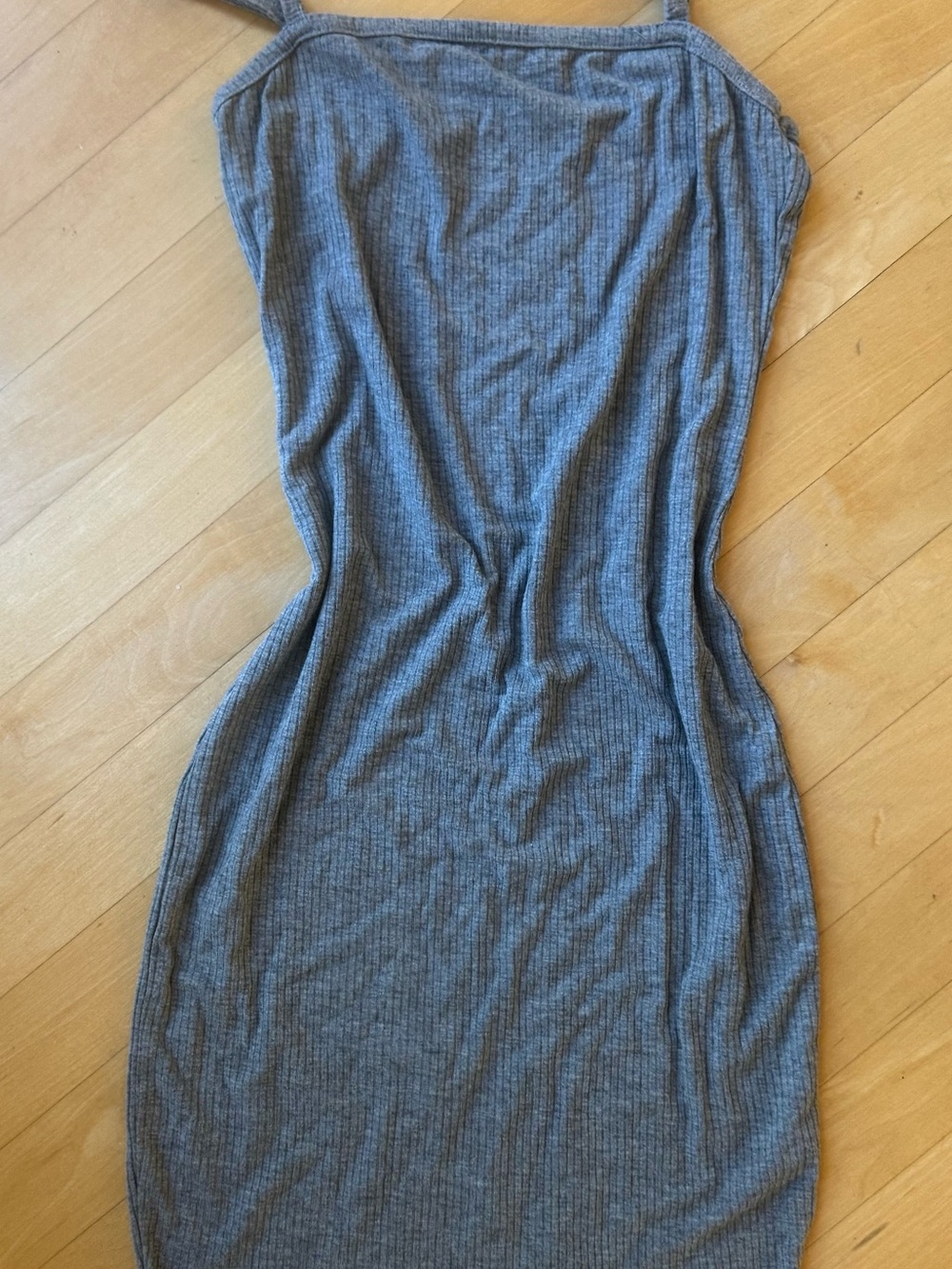 Bozzolo Heather Grey Ribbed Midi Bodycon Dress